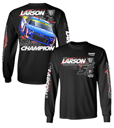 Kyle Larson 2021 NASCAR Cup Series Champion 4-Spot Long Sleeve Adult Tee Kyle Larson, shirt, apparel, Champion, NCS Champion