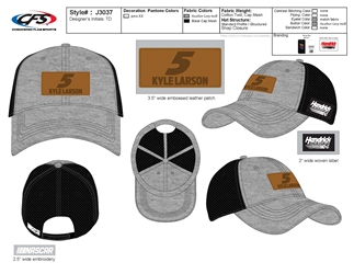 *Preorder* Kyle Larson Hendrick Motorsports Leather Patch Hat - Adult OSFM Kyle Larson, Hendrick Motorsports, 2022, NASCAR Cup Series